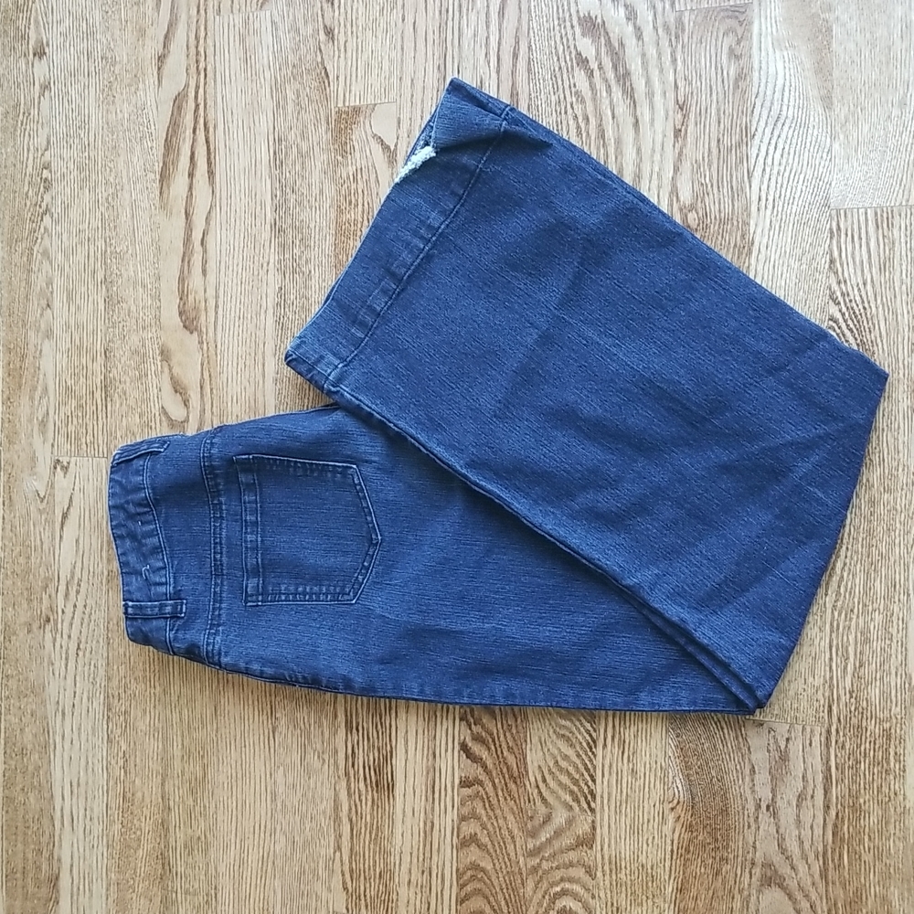 (7) contrast Denim Jeans Cotton Blend Distressed Hems Y2K Retro Streetwear